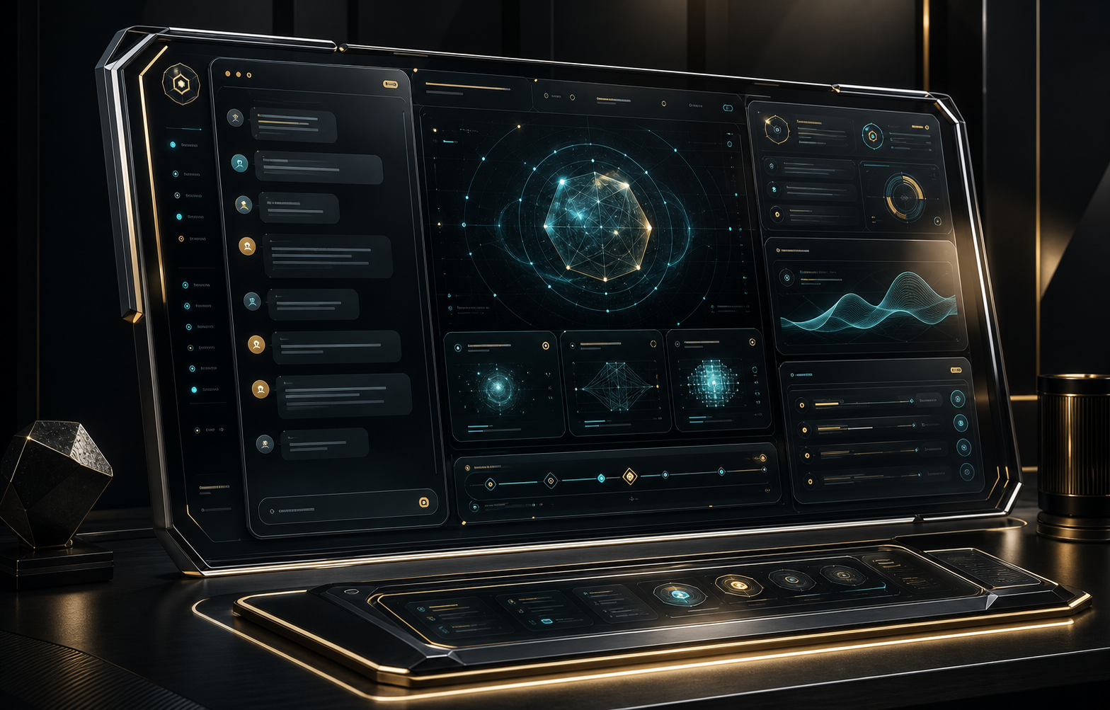 Concepto visual de command center Godmode